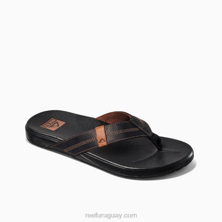 café negro R2BV370 cojín fantasma de cuero Reef hombres