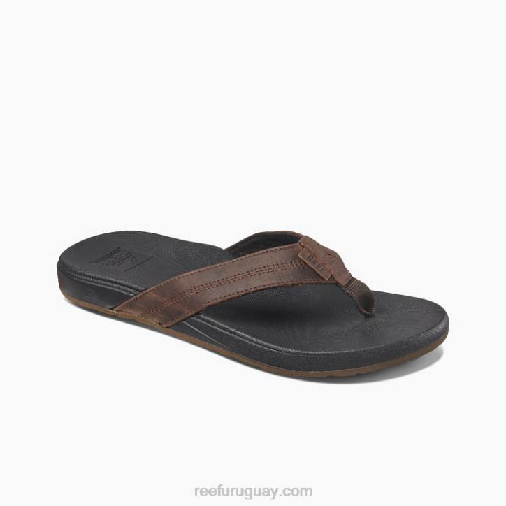 marrón oscuro R2BV333 cojín fantasma de cuero Reef hombres