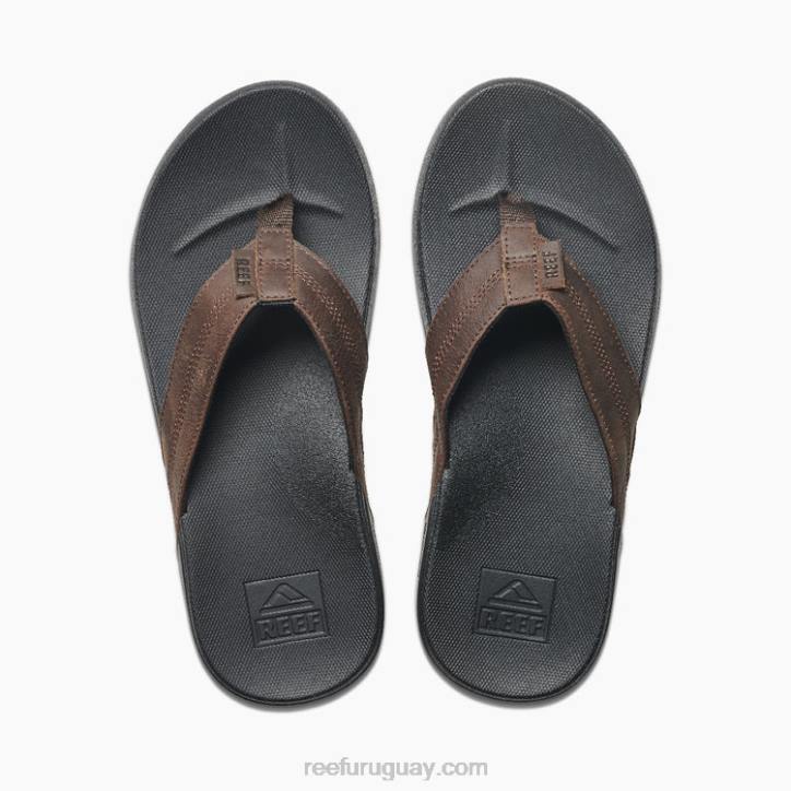 marrón oscuro R2BV333 cojín fantasma de cuero Reef hombres