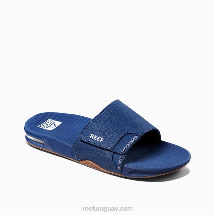 azul marino/goma R2BV469 tobogán de abanico Reef hombres