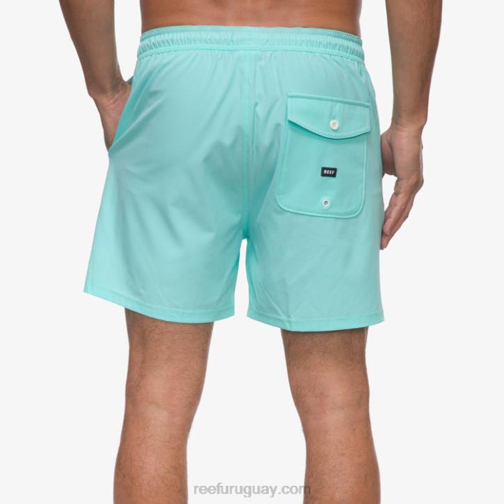 azul aruba R2BV689 shorts de baño marzo cintura elástica 16" Reef hombres