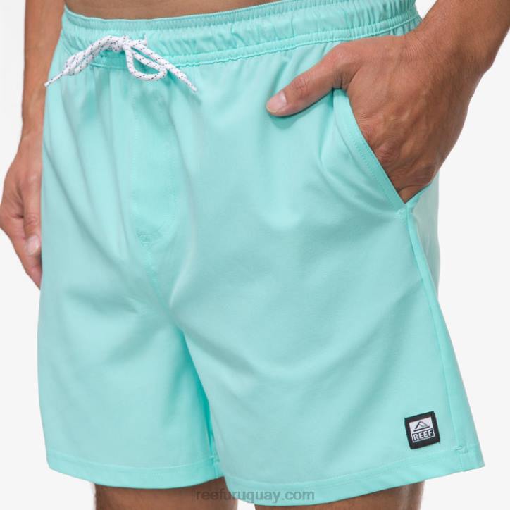 azul aruba R2BV689 shorts de baño marzo cintura elástica 16" Reef hombres