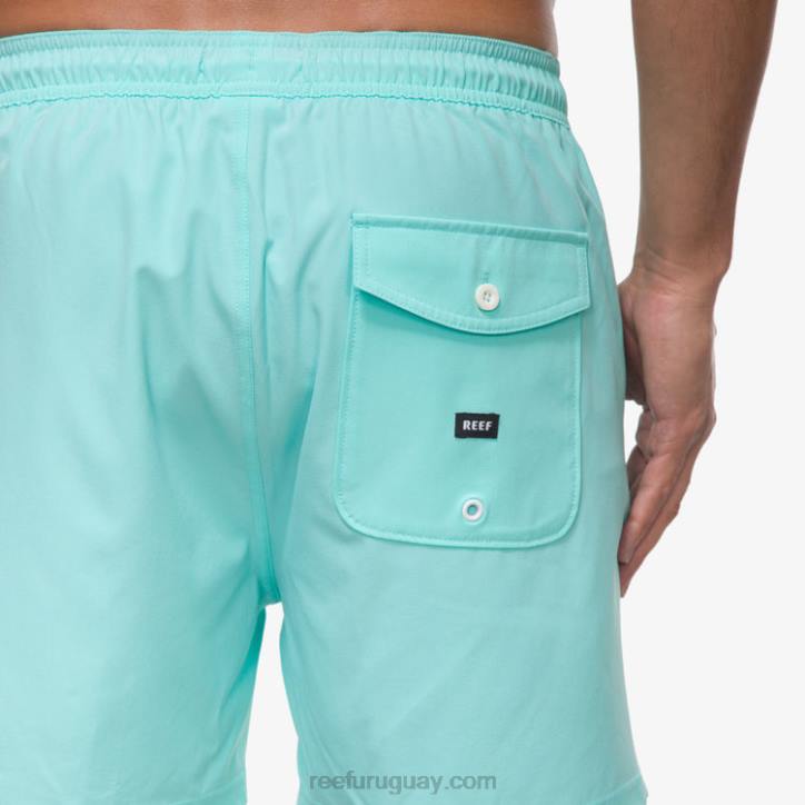 azul aruba R2BV689 shorts de baño marzo cintura elástica 16" Reef hombres