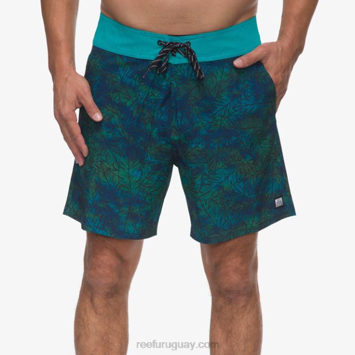 azulejo azul R2BV690 shorts de playa worley 17" Reef hombres