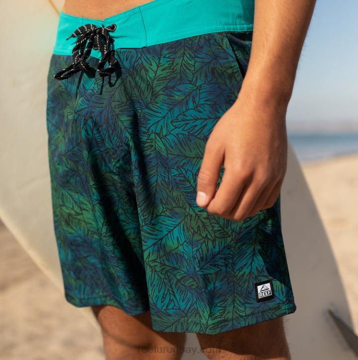 azulejo azul R2BV690 shorts de playa worley 17" Reef hombres