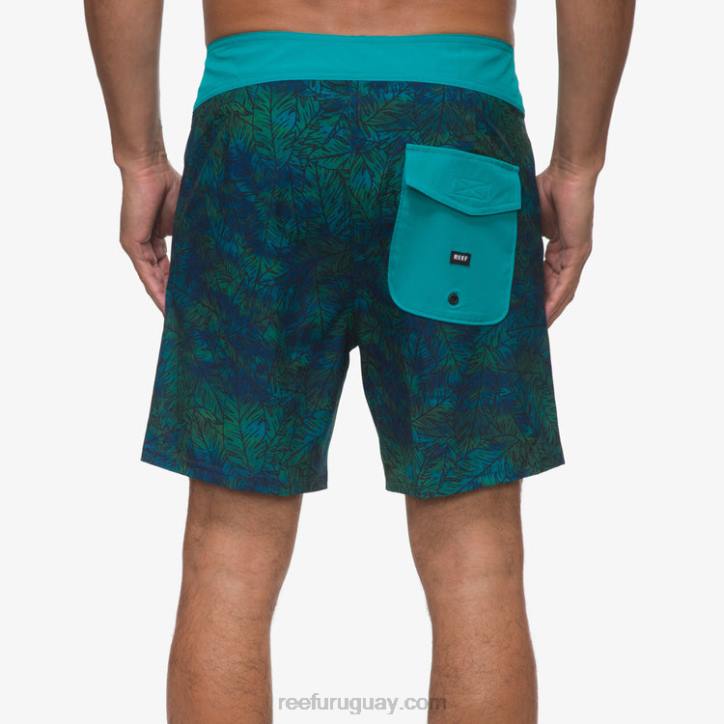 azulejo azul R2BV690 shorts de playa worley 17" Reef hombres