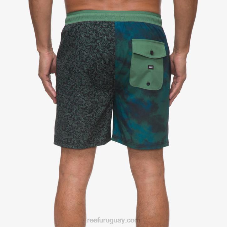 hiedra oscura R2BV700 shorts de playa elliot con cintura elástica 17" Reef hombres