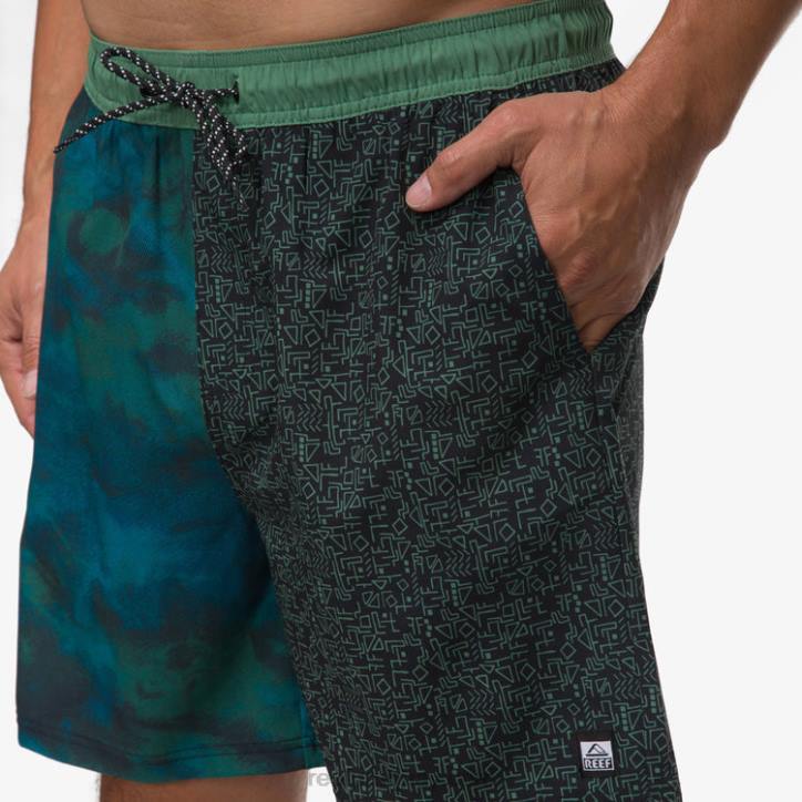 hiedra oscura R2BV700 shorts de playa elliot con cintura elástica 17" Reef hombres