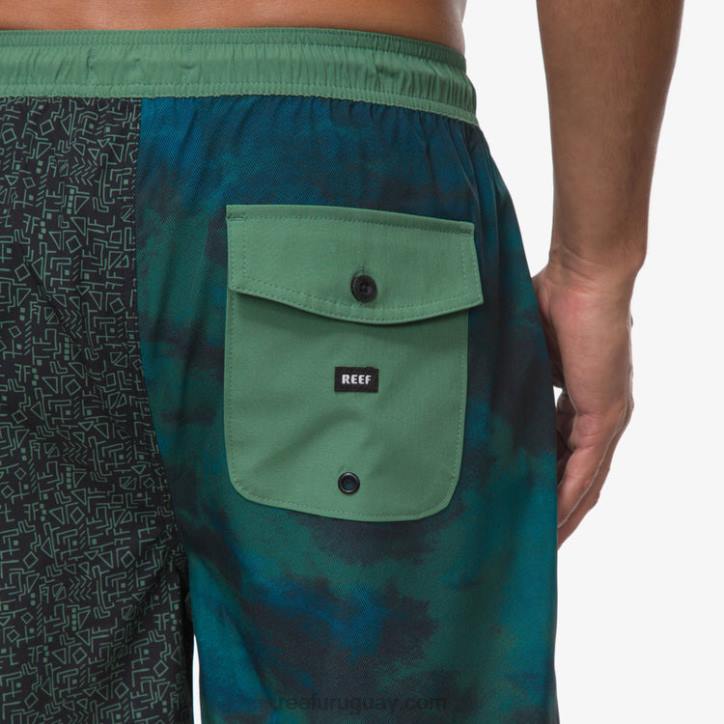 hiedra oscura R2BV700 shorts de playa elliot con cintura elástica 17" Reef hombres