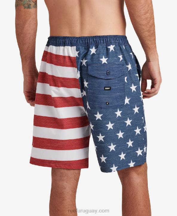 insignia azul R2BV680 shorts de baño hancock 18" Reef hombres