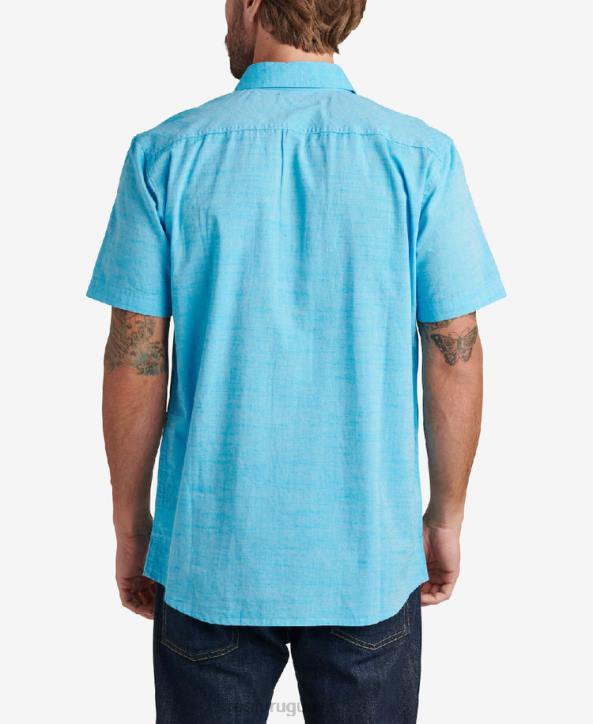 azul claro de las estrellas R2BV643 camisa de manga corta winfred Reef hombres