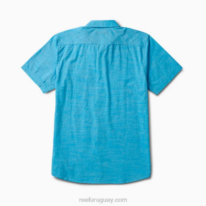 azul claro de las estrellas R2BV643 camisa de manga corta winfred Reef hombres