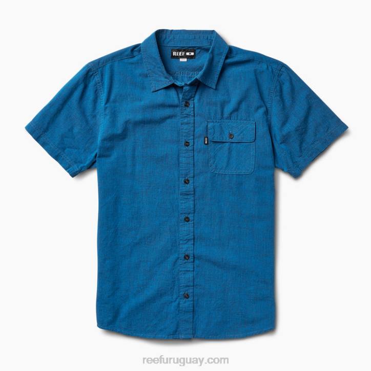 azul francés R2BV653 camisa de manga corta winfred Reef hombres