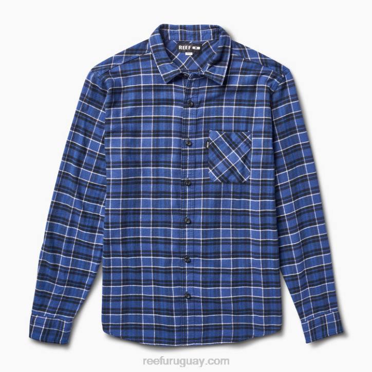 azul índigo R2BV650 camisa de franela de manga larga kosma Reef hombres