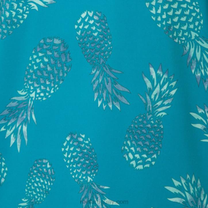 azulejo azul R2BV652 polo de manga corta con volante Reef hombres