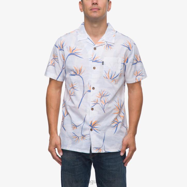 blanco brillante R2BV647 camisa farley manga corta Reef hombres