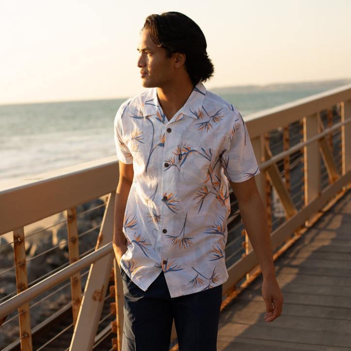 blanco brillante R2BV647 camisa farley manga corta Reef hombres