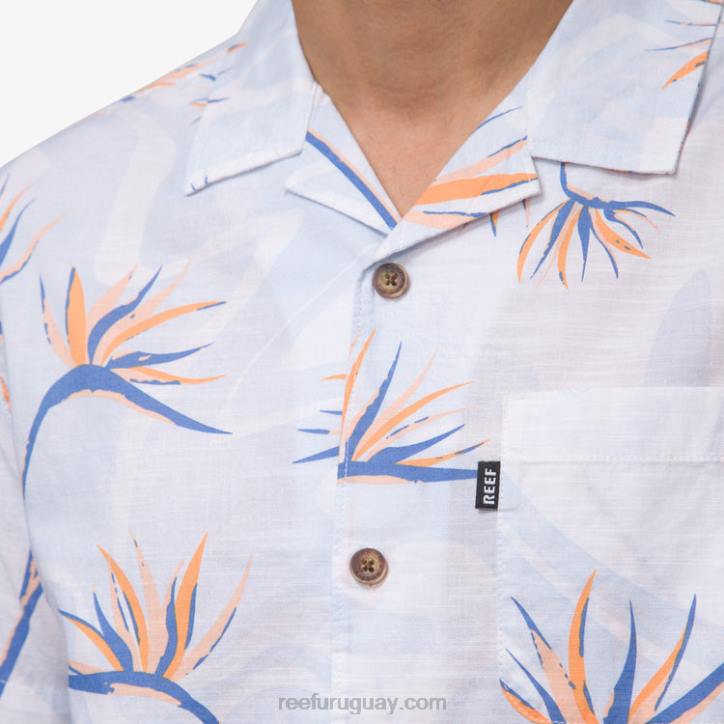 blanco brillante R2BV647 camisa farley manga corta Reef hombres