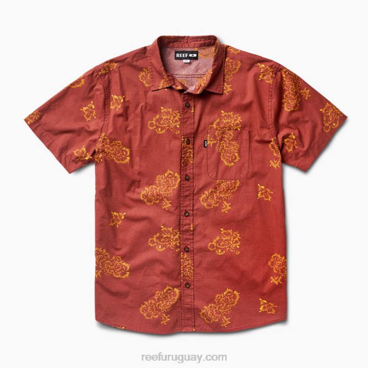 caoba R2BV642 forja camisa de manga corta Reef hombres