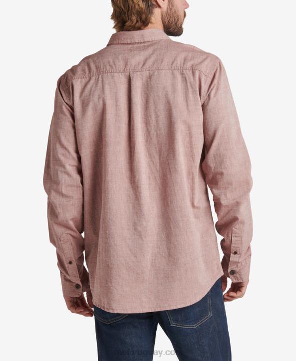 caoba R2BV657 camisa de manga larga de estuardo Reef hombres