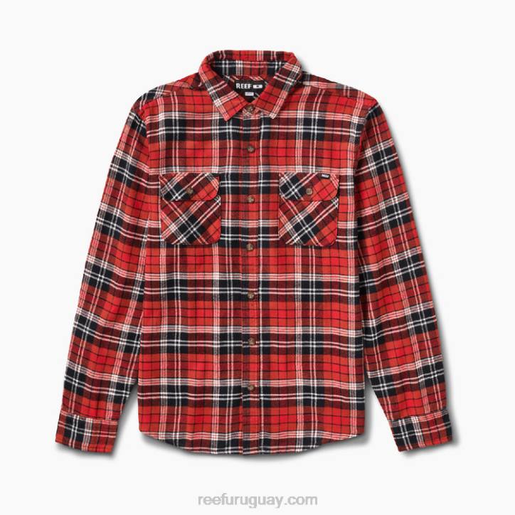 chile picante R2BV664 bisbee camisa tejida de franela Reef hombres