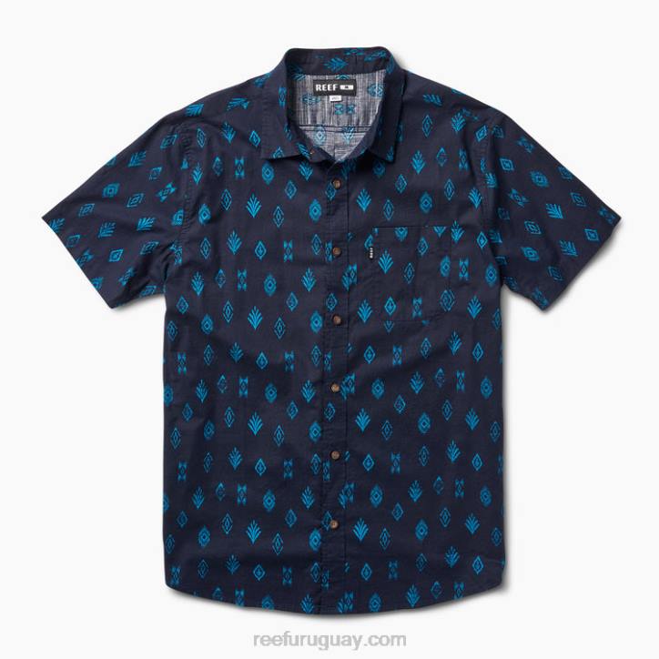 cielo nocturno R2BV649 camisa de manga corta travis Reef hombres