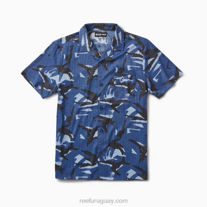 insignia azul R2BV663 camisa mecánica rhys Reef hombres