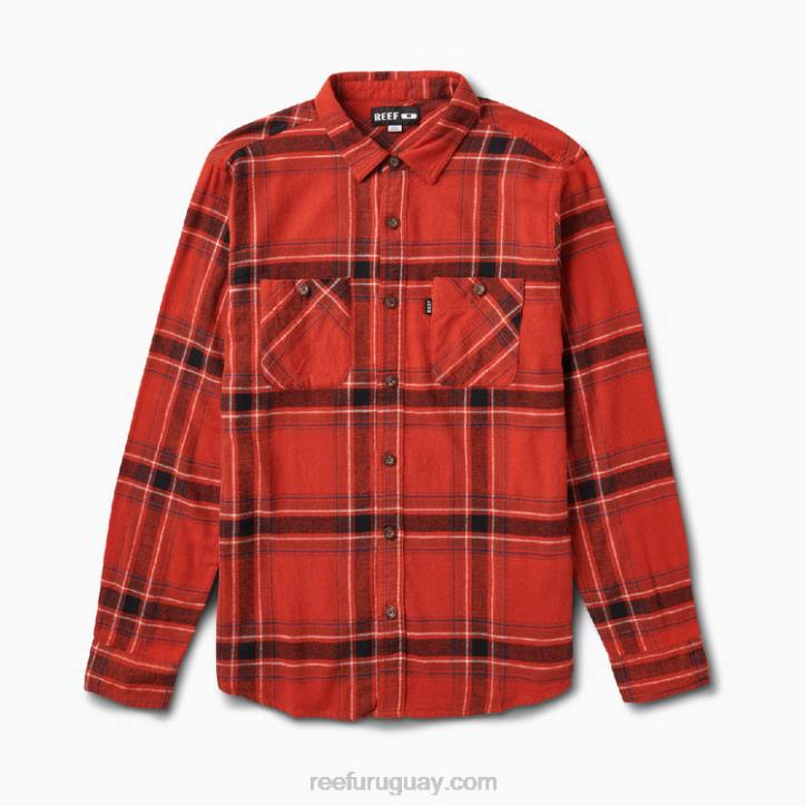 ocre rojo R2BV661 camisa tejida de franela vaughn Reef hombres
