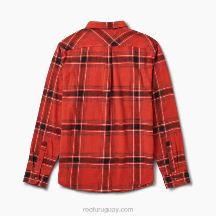 ocre rojo R2BV661 camisa tejida de franela vaughn Reef hombres