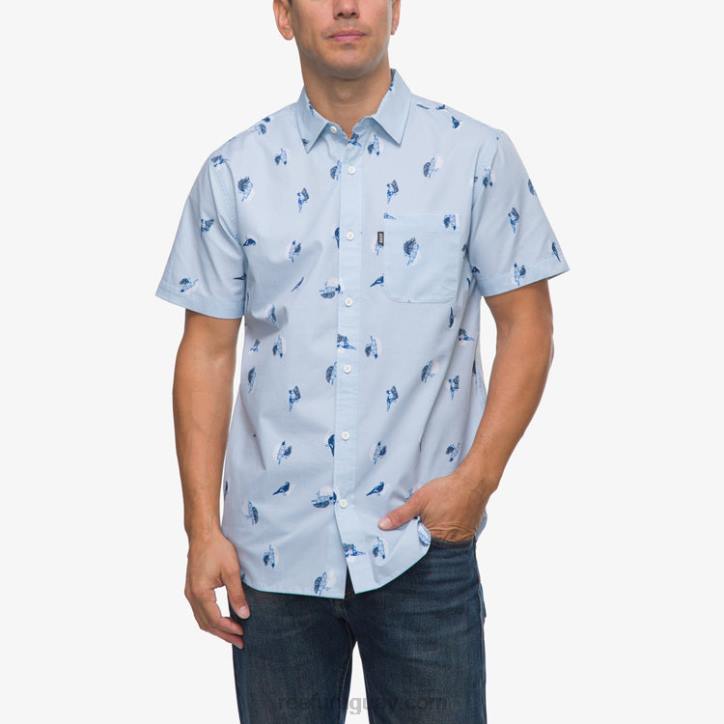 ruta aérea R2BV654 camisa de manga corta con diseño de barril Reef hombres