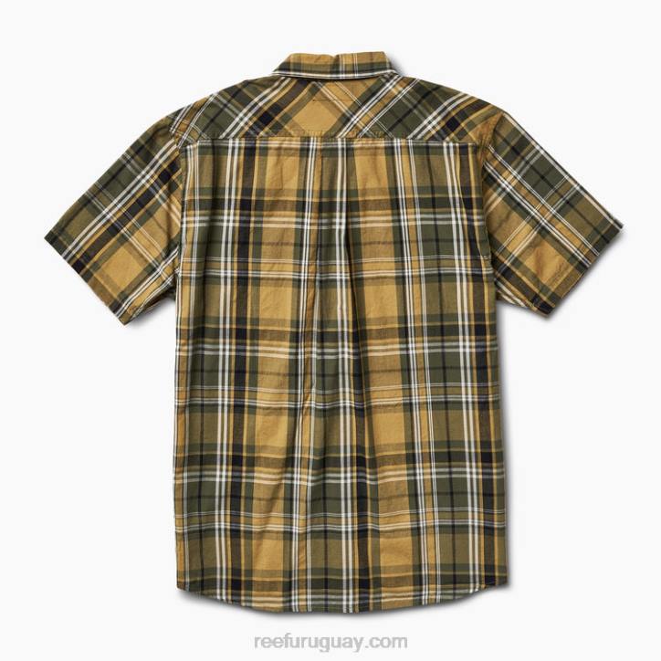 semillas de hinojo R2BV662 camisa tejida de manga corta pardy Reef hombres