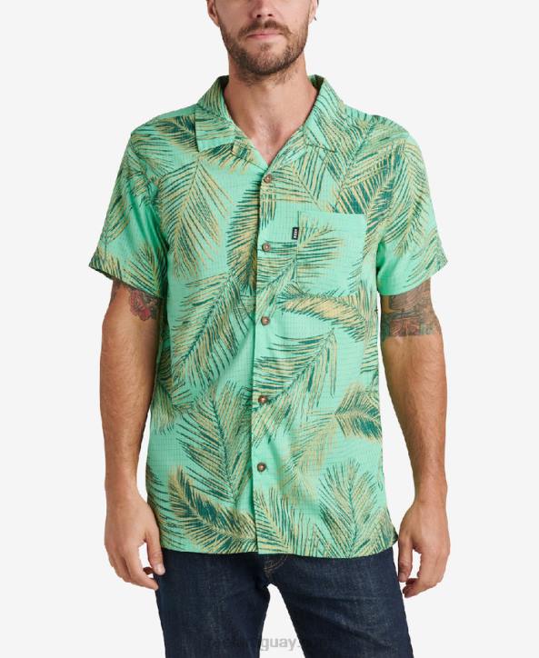 verde electrico R2BV668 camisa de manga corta peters Reef hombres