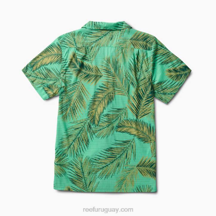 verde electrico R2BV668 camisa de manga corta peters Reef hombres