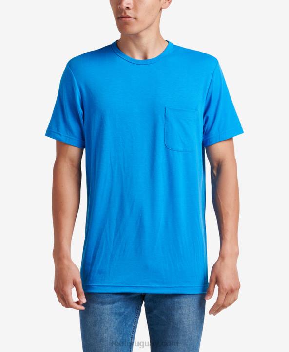 azul francés R2BV598 camiseta smith de punto con bolsillo y manga corta Reef hombres
