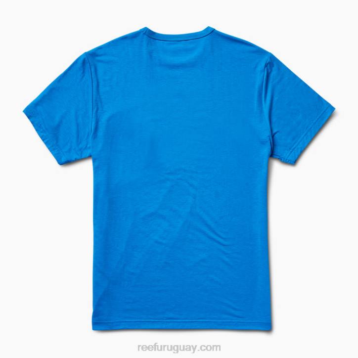 azul francés R2BV598 camiseta smith de punto con bolsillo y manga corta Reef hombres