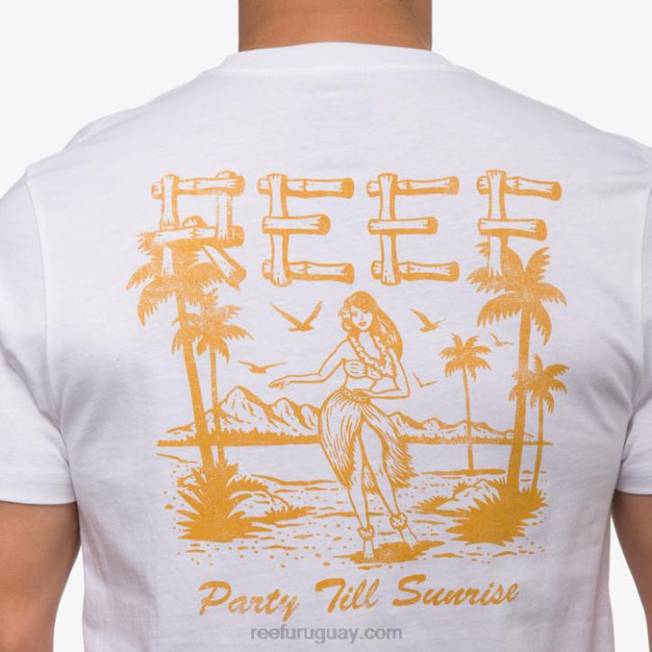 blanco brillante R2BV559 camiseta de manga corta de niña de la isla Reef hombres