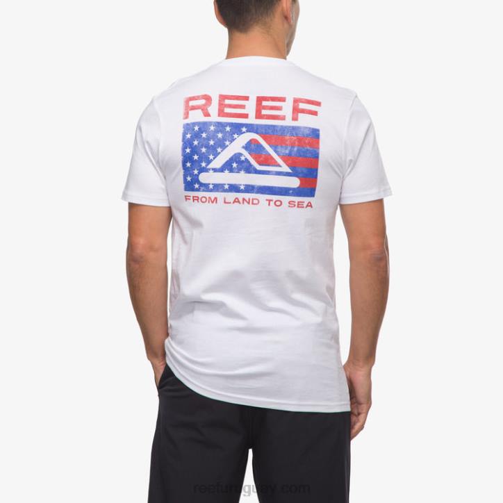 blanco brillante R2BV564 camiseta beverly manga corta Reef hombres