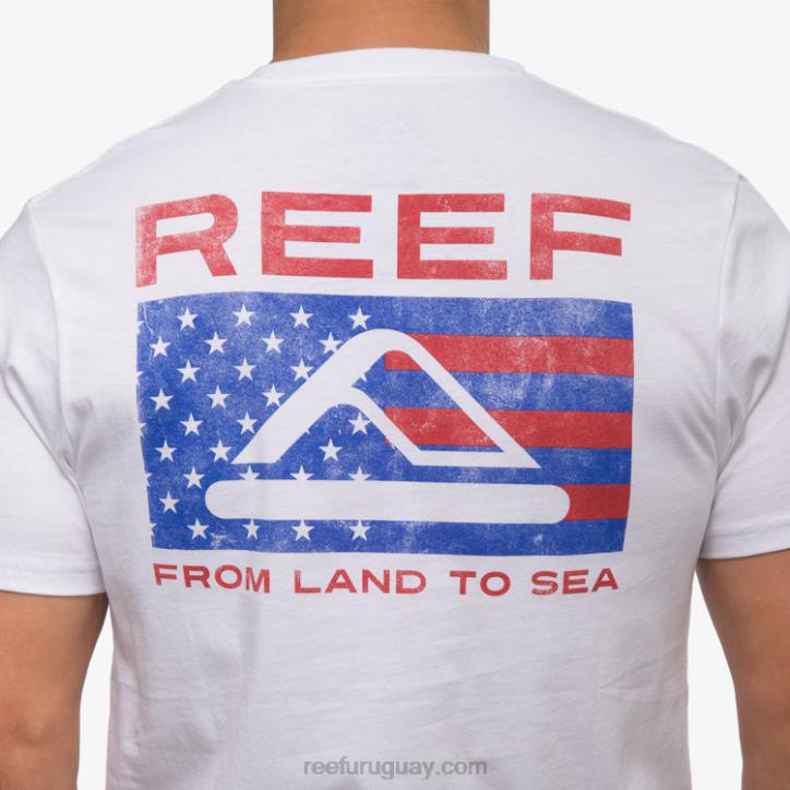 blanco brillante R2BV564 camiseta beverly manga corta Reef hombres
