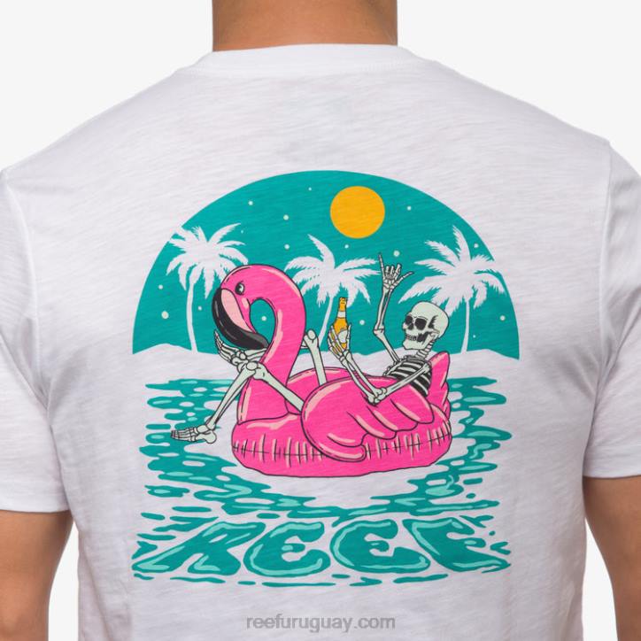 blanco brillante R2BV576 flotar en camiseta de manga corta Reef hombres