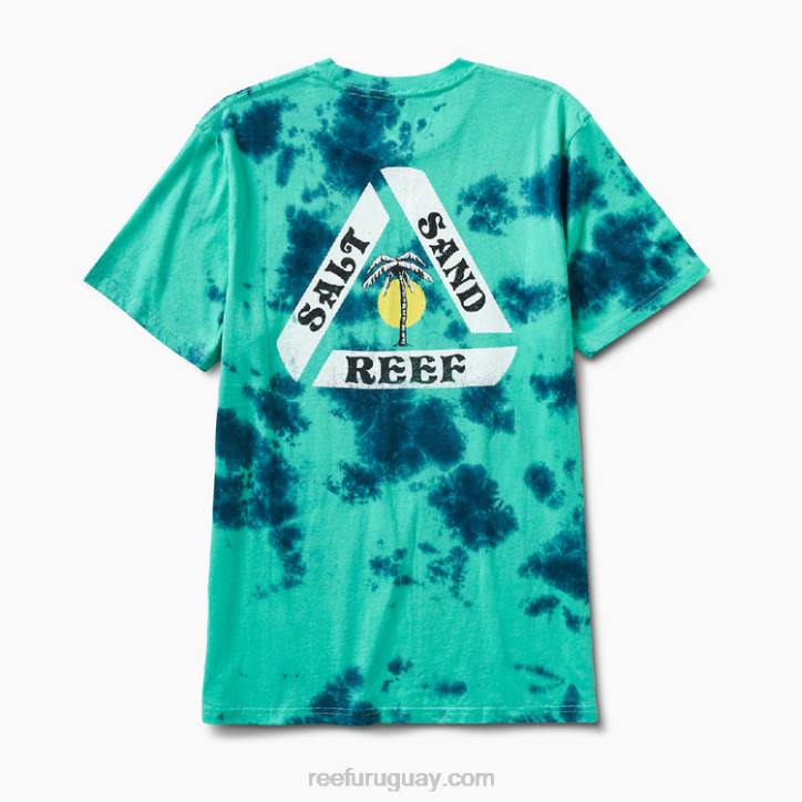 bloque azul icew R2BV627 playera de manga corta con teñido anudado schmoe Reef hombres