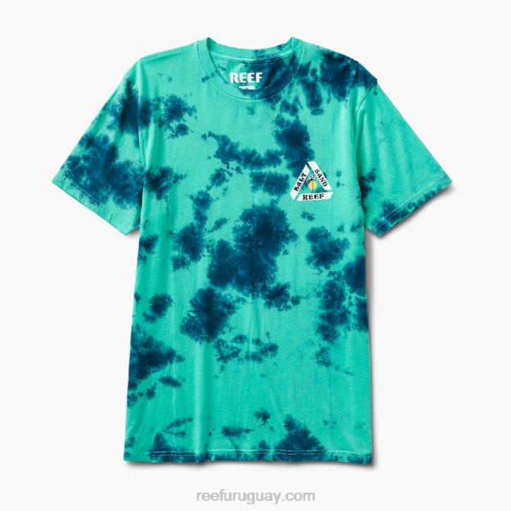 bloque azul icew R2BV627 playera de manga corta con teñido anudado schmoe Reef hombres
