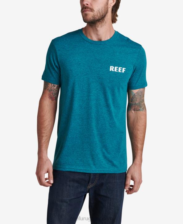 brezo negro cian R2BV575 unir camiseta de manga corta Reef hombres