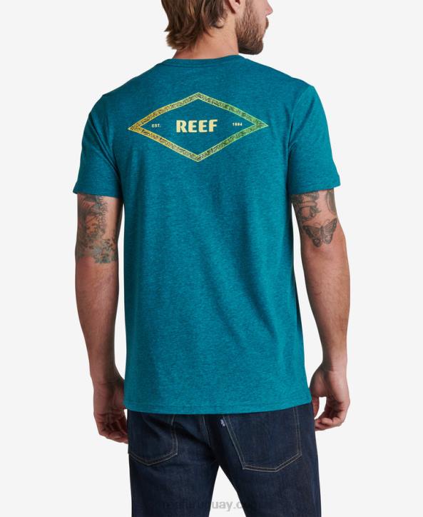 brezo negro cian R2BV575 unir camiseta de manga corta Reef hombres