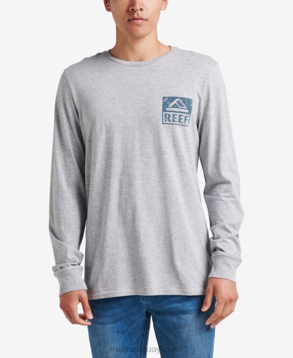 cuero gris R2BV586 camiseta de manga larga Reef hombres