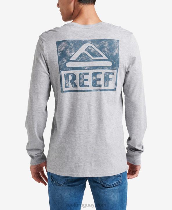 cuero gris R2BV586 camiseta de manga larga Reef hombres