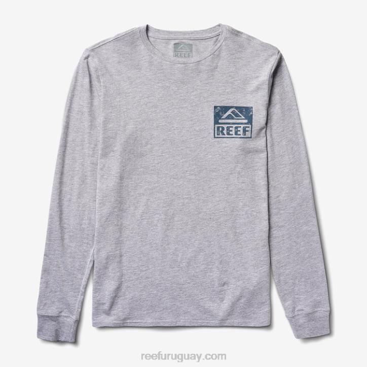 cuero gris R2BV586 camiseta de manga larga Reef hombres