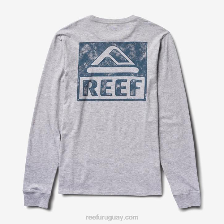 cuero gris R2BV586 camiseta de manga larga Reef hombres