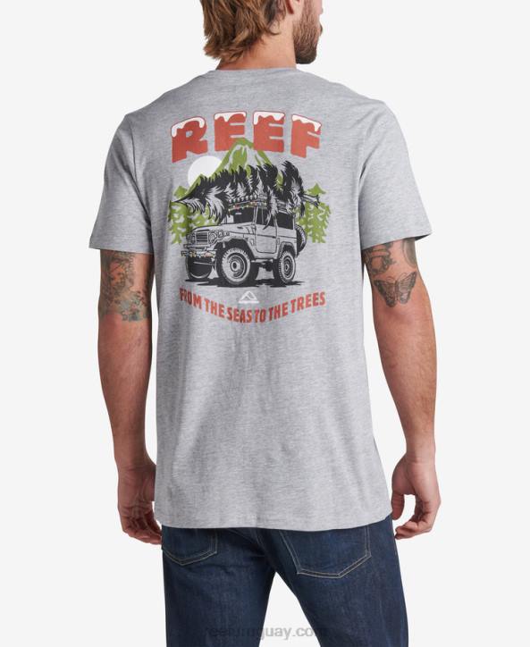 cuero gris R2BV587 camiseta de manga corta de madera Reef hombres