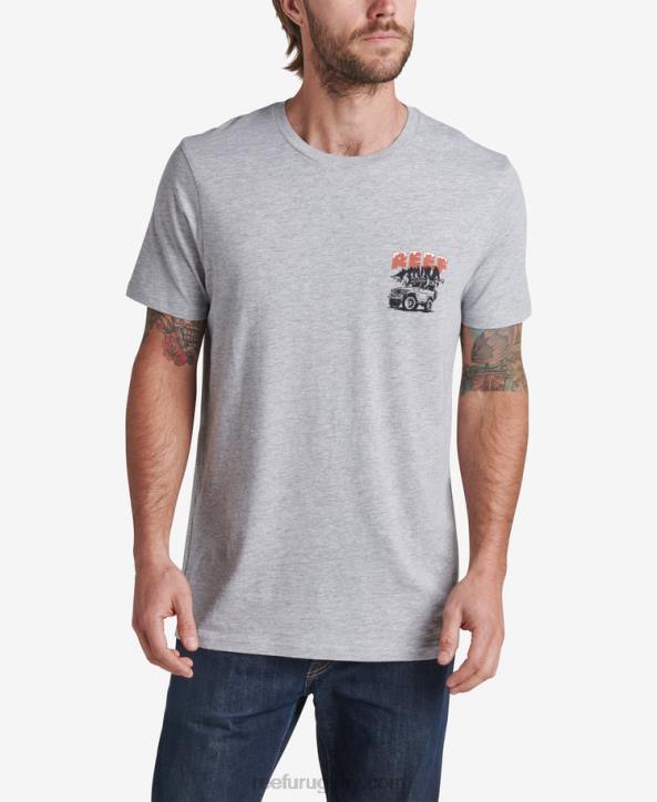 cuero gris R2BV587 camiseta de manga corta de madera Reef hombres