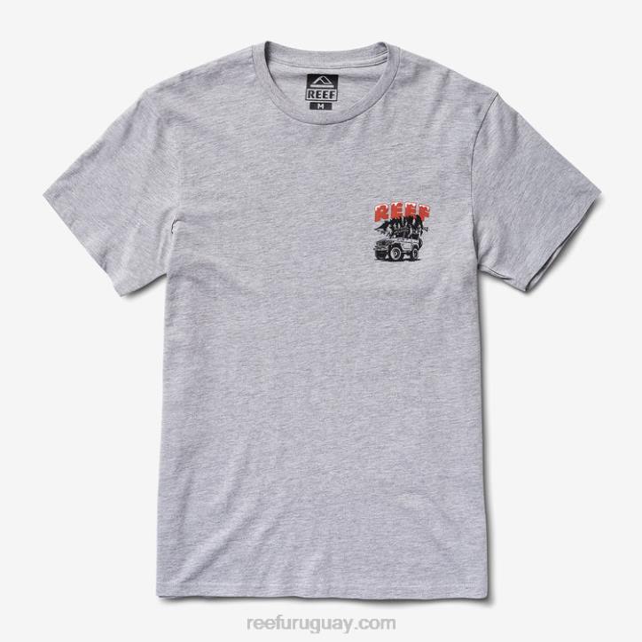 cuero gris R2BV587 camiseta de manga corta de madera Reef hombres